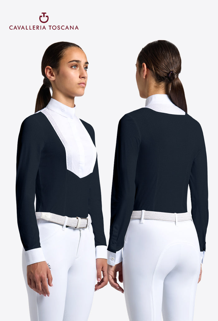 Cavalleria Toscana - Girls' Long-Sleeve Jersey Competition Shirt w/ Bib