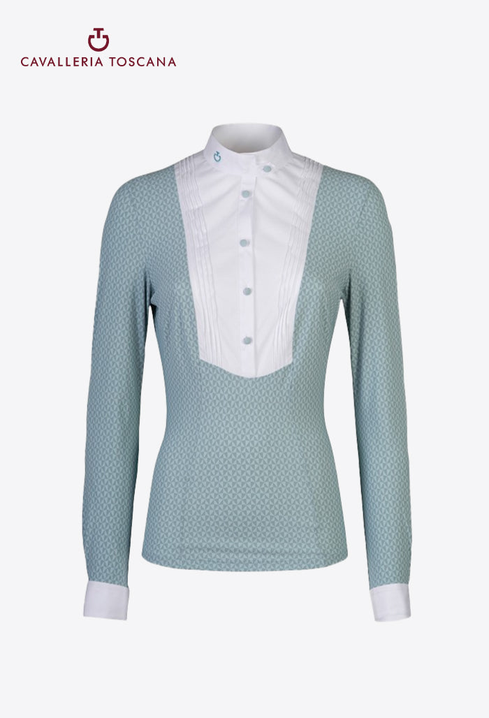 Cavalleria Toscana - Damen Turniershirt, Latz L/S