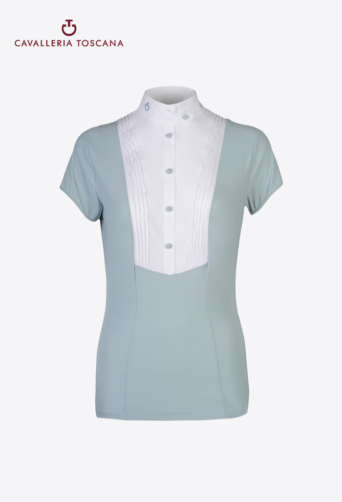 Cavalleria Toscana - Turniershirt für Damen, mit Latz, Kurzarm
