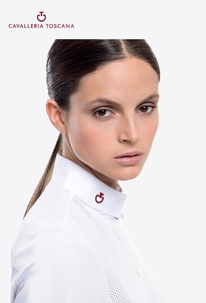 Cavalleria Toscana - Women's Long Sleeve Shirt - Vertical Perforated