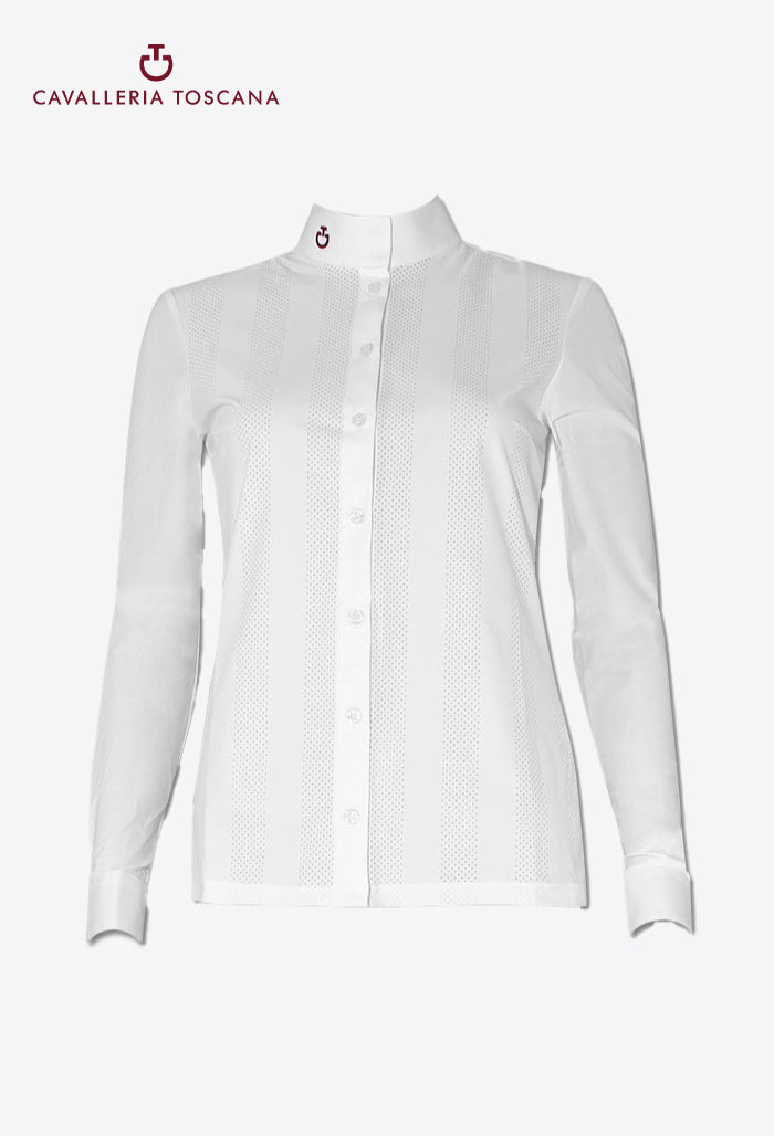Cavalleria Toscana - Women's Long Sleeve Shirt - Vertical Perforated