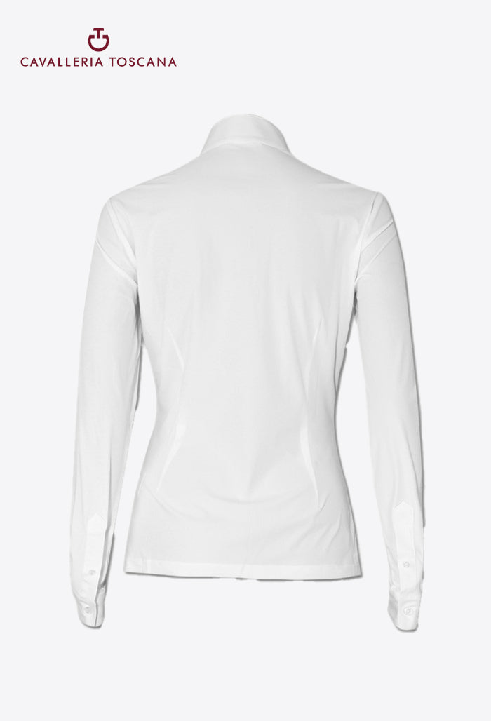 Cavalleria Toscana - Women's Long Sleeve Shirt - Vertical Perforated