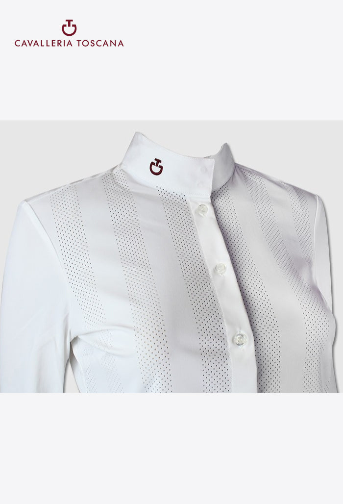 Cavalleria Toscana - Women's Long Sleeve Shirt - Vertical Perforated