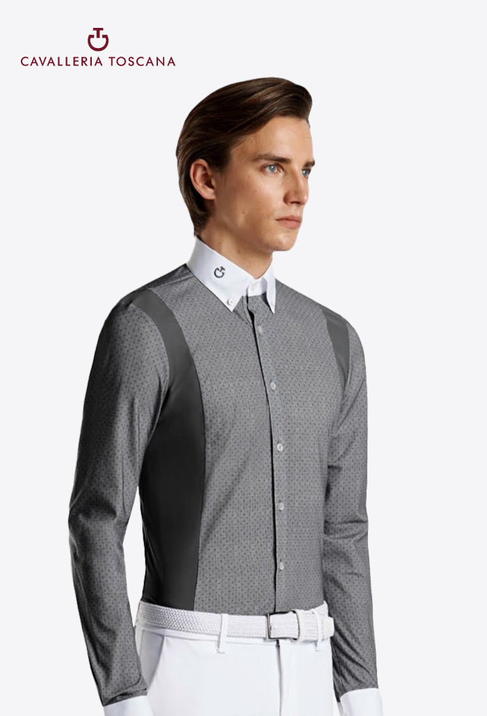 Cavalleria Toscana - Men's Competition Long Sleeve Shirt - Cotton Tech