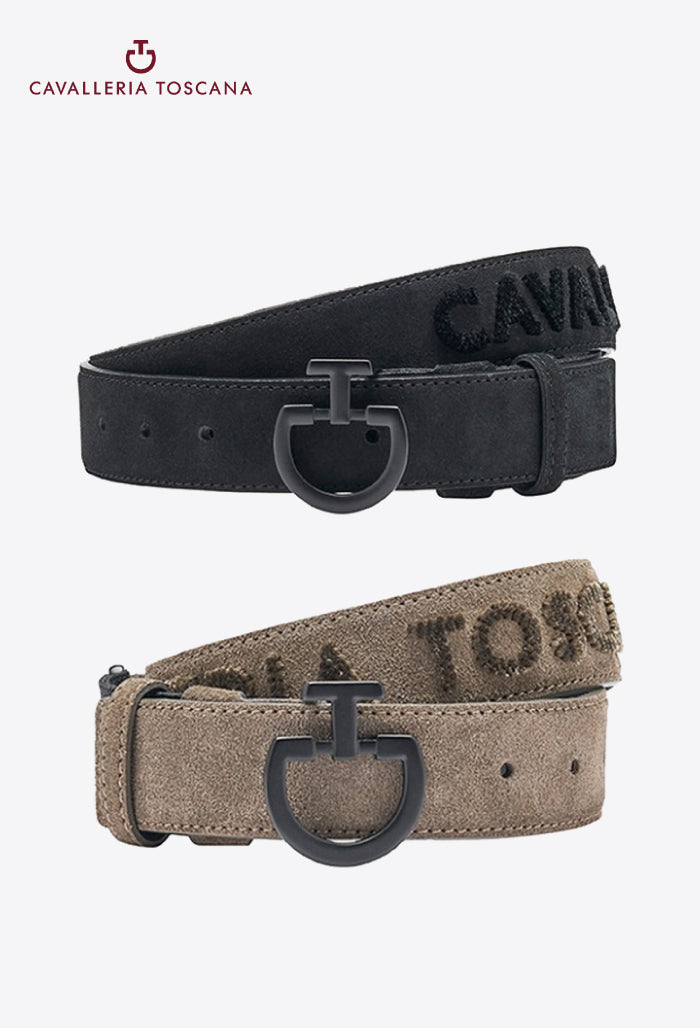 Cavalleria Toscana - Herren Gürtel Wildleder mit getuftetem CT-Logo