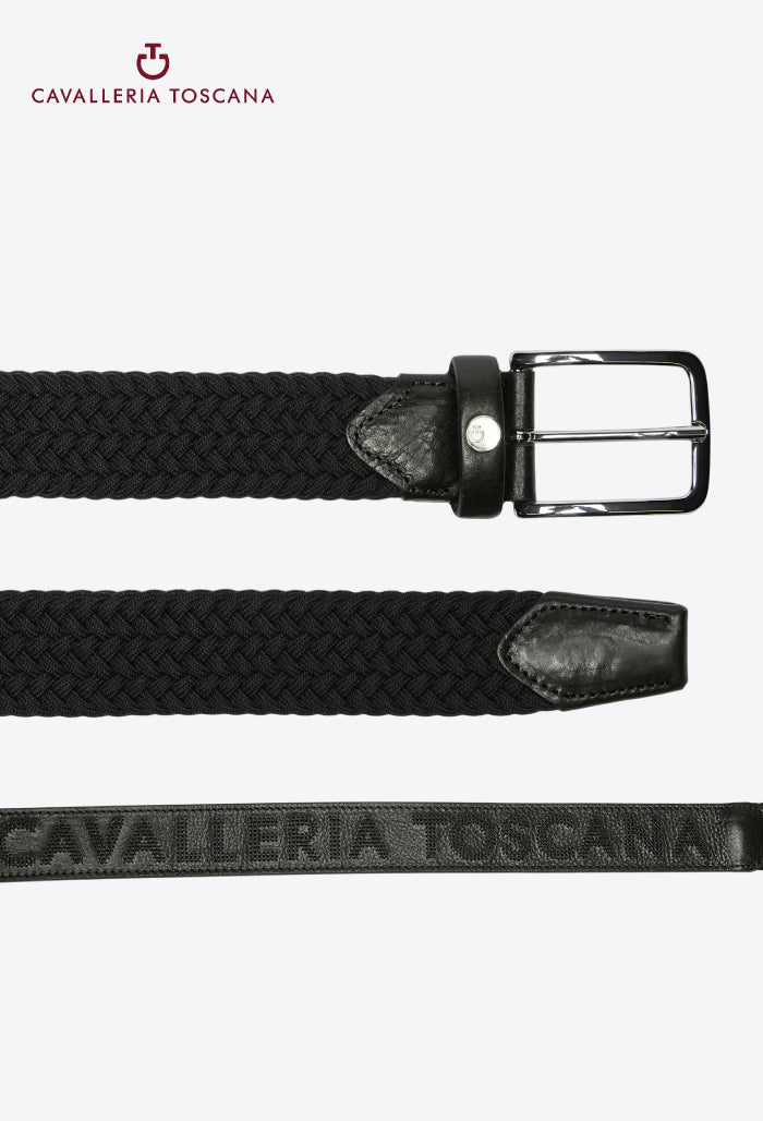 Cavalleria Toscana - Herren-Stretchgürtel aus Leder und Wolle