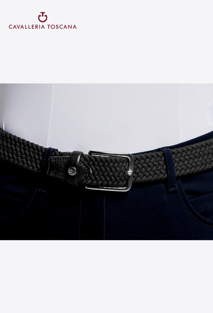 Cavalleria Toscana - Herren-Stretchgürtel aus Leder und Wolle