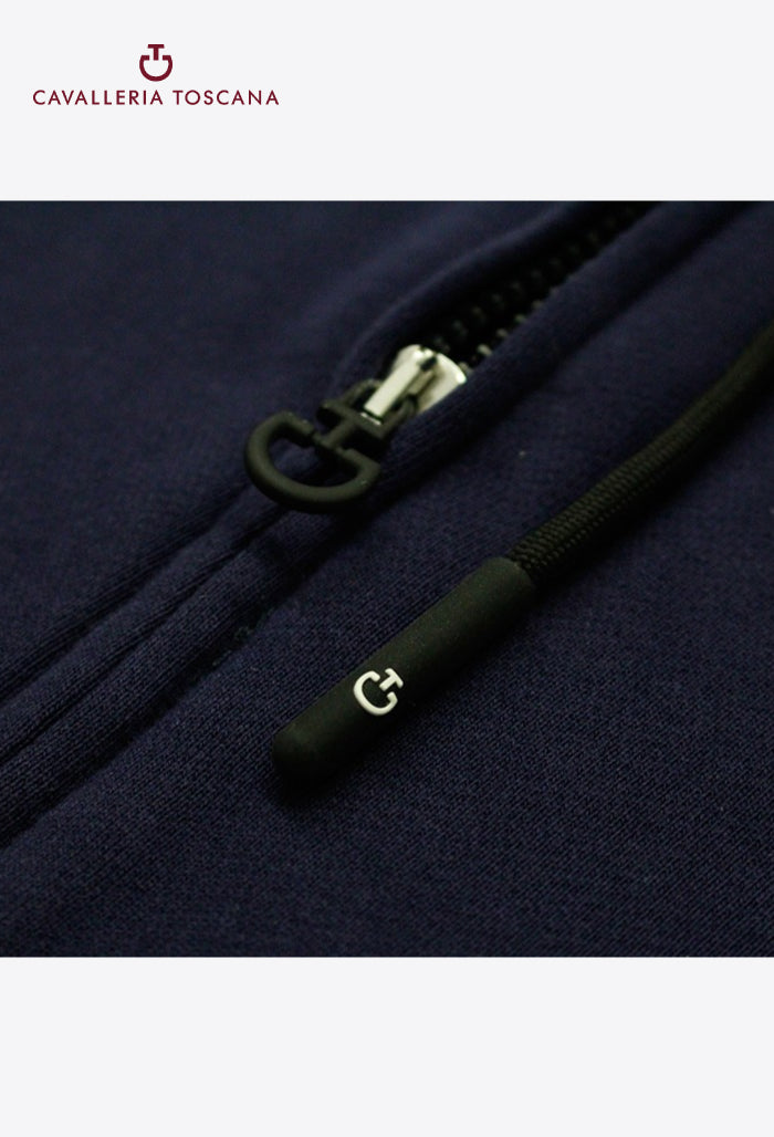 Cavalleria Toscana - Damen Reitjacke CT Team Multi-Logo Kapuzen-Sweatshirt mit Reißverschluss