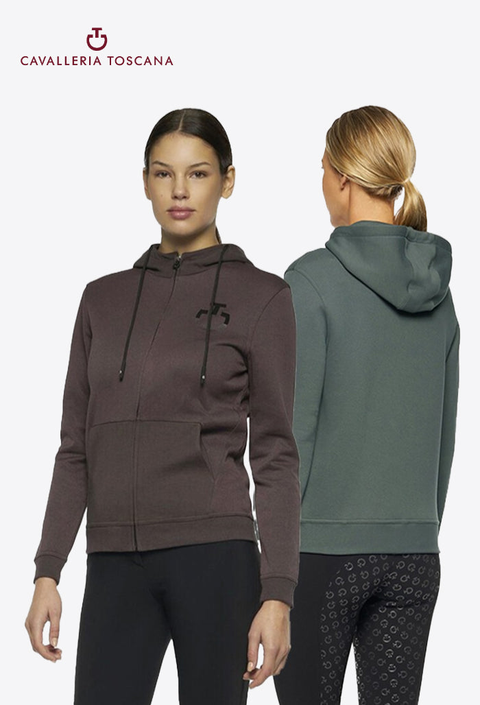 Cavalleria Toscana - Damen Reitjacke Bonded Piqué Full Zip Hoodie
