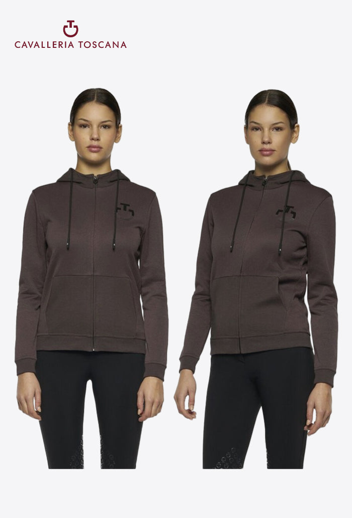 Cavalleria Toscana - Damen Reitjacke Bonded Piqué Full Zip Hoodie