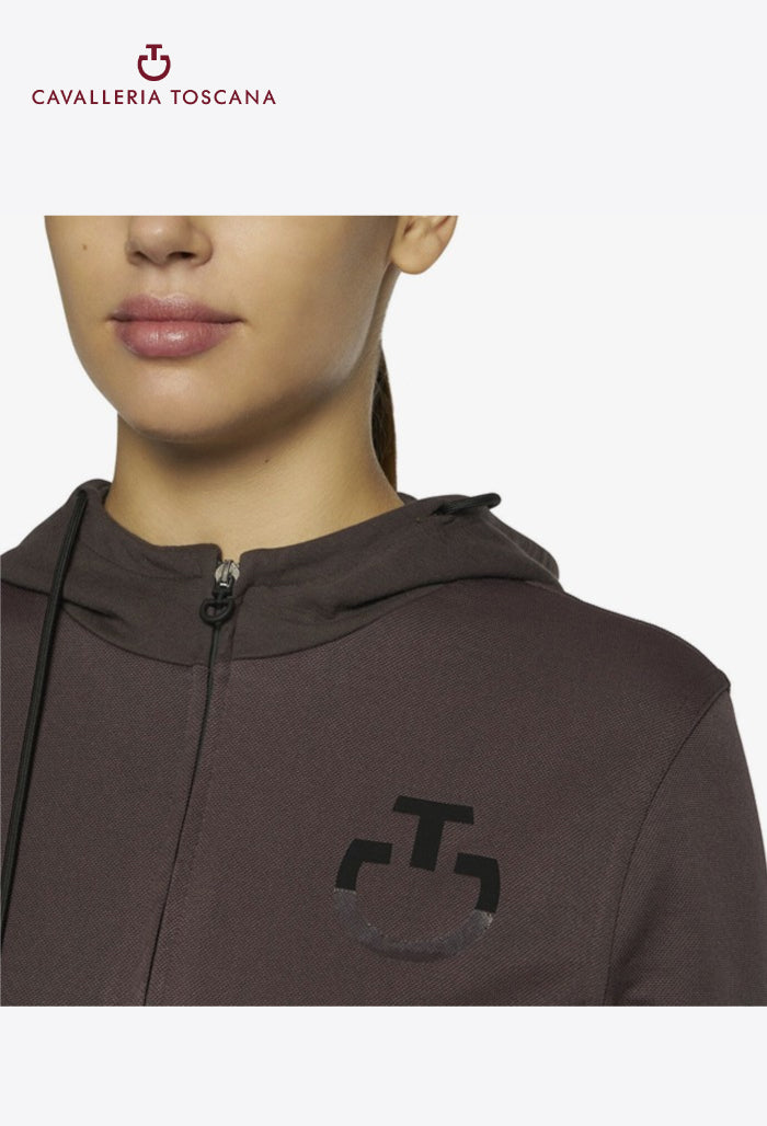 Cavalleria Toscana - Damen Reitjacke Bonded Piqué Full Zip Hoodie