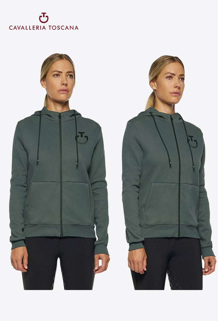 Cavalleria Toscana - Damen Reitjacke Bonded Piqué Full Zip Hoodie