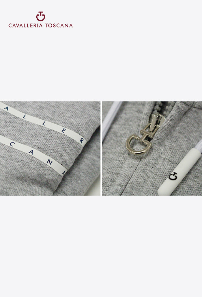 Cavalleria Toscana - Kinder Reitjacke Printer Stripe CT Logo Baumwolle Reißverschluss Hoodie