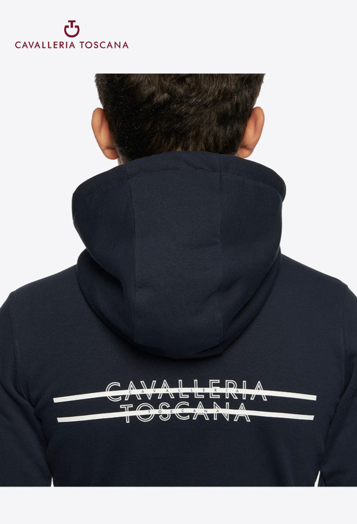 Cavalleria Toscana - Kinder Reitjacke Printer Stripe CT Logo Baumwolle Reißverschluss Hoodie