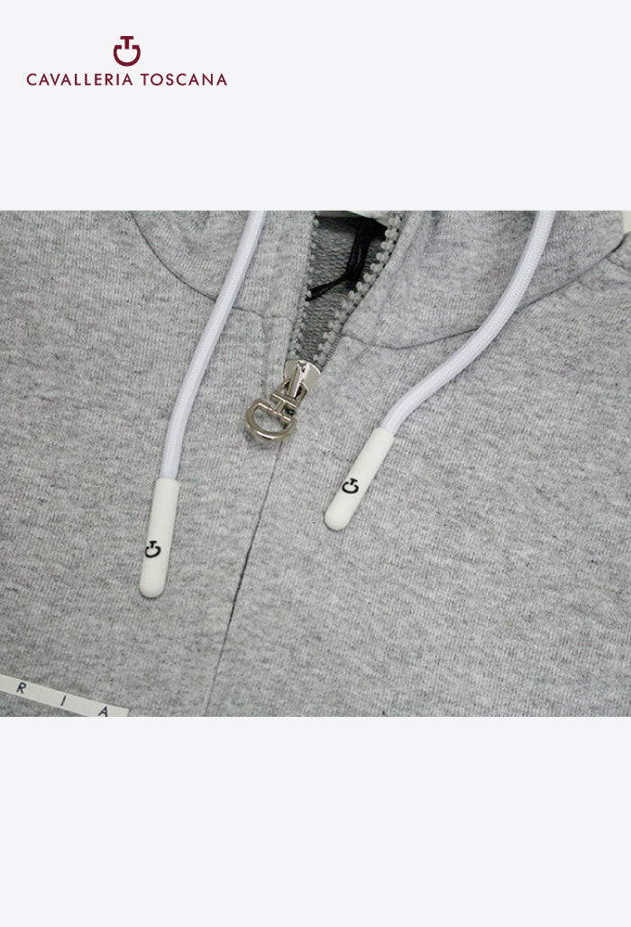 Cavalleria Toscana - Kinder Reitjacke Printer Stripe CT Logo Baumwolle Reißverschluss Hoodie