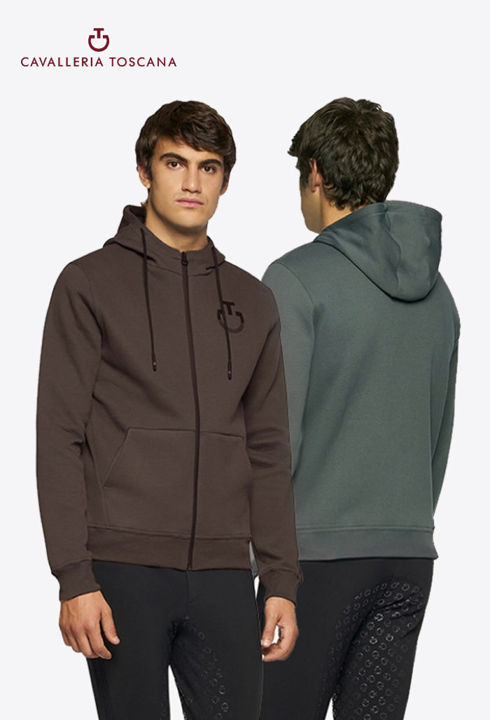 Cavalleria Toscana - Men's Riding Jacket Bonded Piqué Full Zip Hoodie