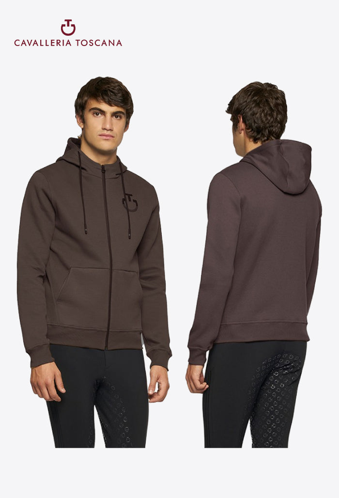 Cavalleria Toscana - Men's Riding Jacket Bonded Piqué Full Zip Hoodie