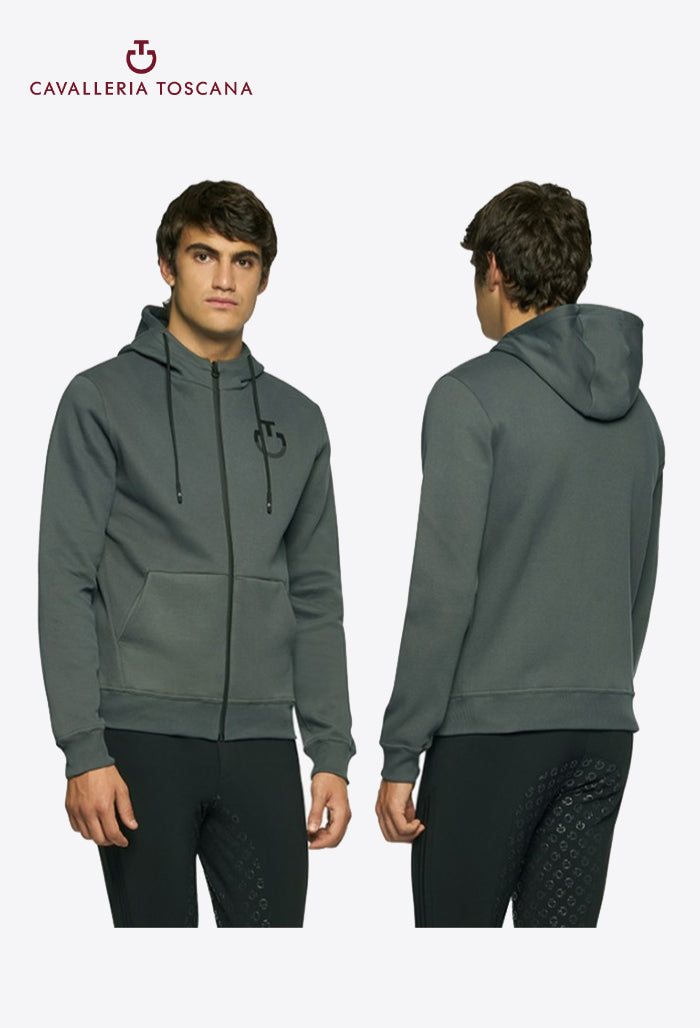 Cavalleria Toscana - Men's Riding Jacket Bonded Piqué Full Zip Hoodie