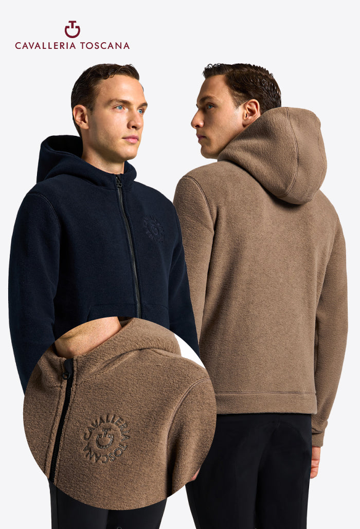 Cavalleria Toscana - Herren Technical Fleece Hoodie mit Reißverschluss