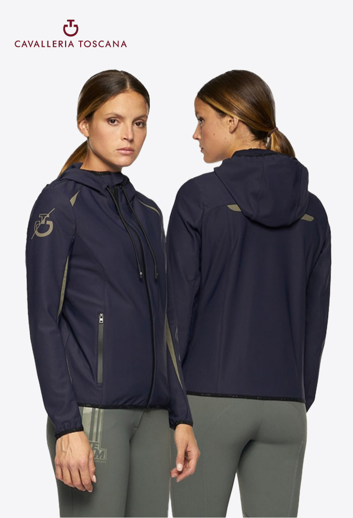 Cavalleria Toscana - Damen Reitjacke CT Team Highlight Jersey Hooded Softshell Jacket