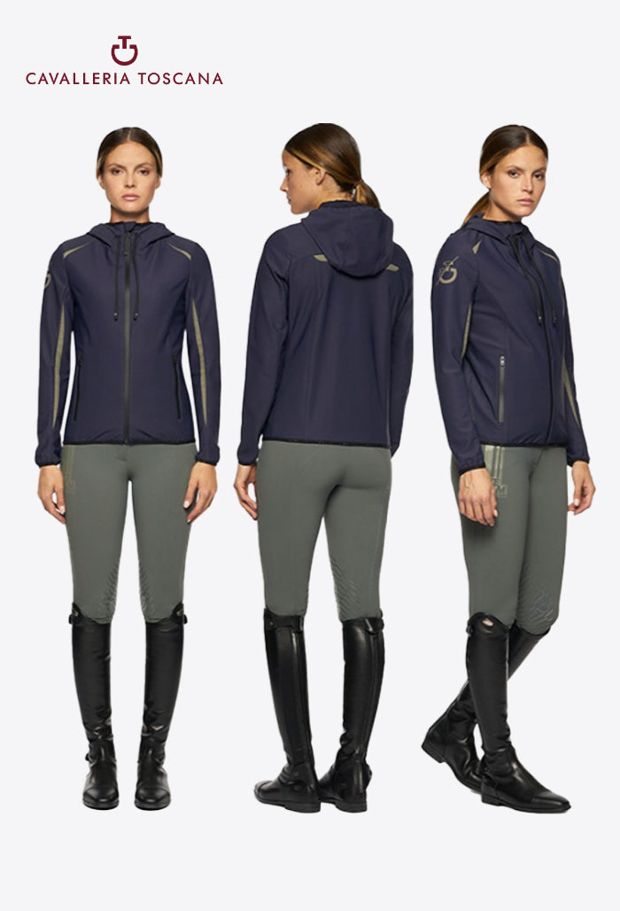 Cavalleria Toscana - Damen Reitjacke CT Team Highlight Jersey Hooded Softshell Jacket