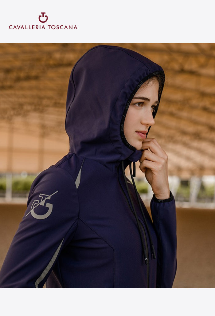 Cavalleria Toscana - Damen Reitjacke CT Team Highlight Jersey Hooded Softshell Jacket