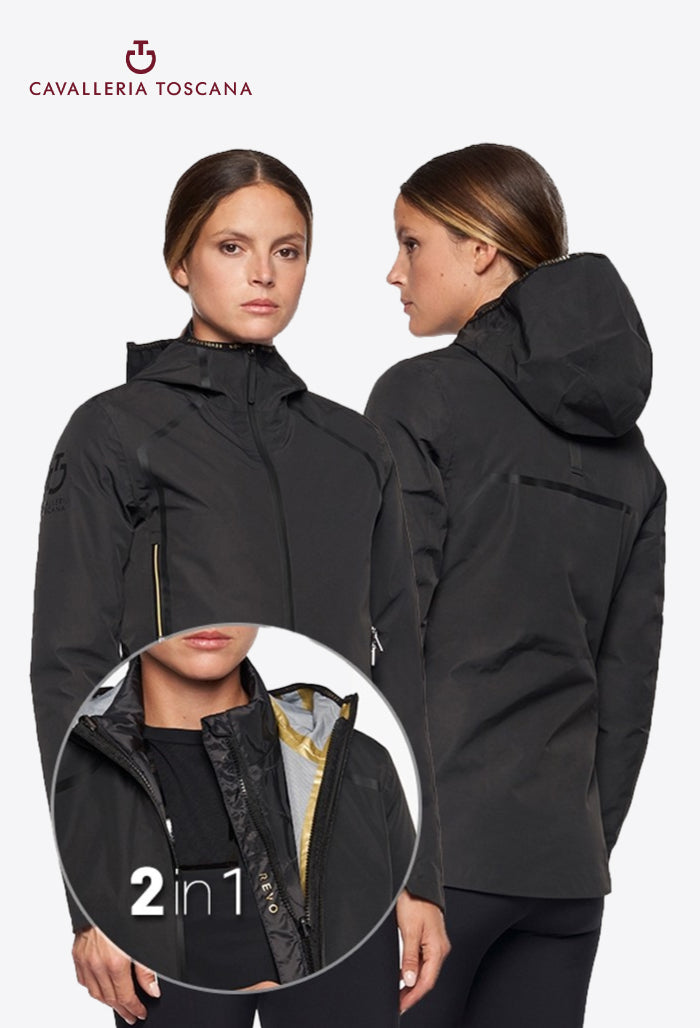 Cavalleria Toscana - Damen Reitjacke Premier 3 Way 2 in 1 (Jacke+Windstopper)