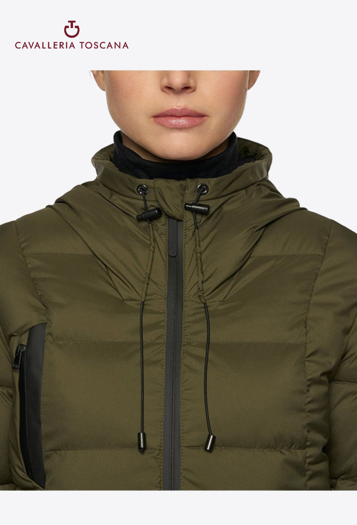 Cavalleria Toscana - Damen Steppjacke mit Kapuze aus mattem Jersey