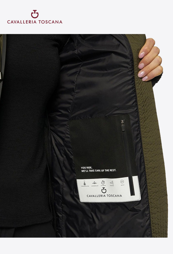 Cavalleria Toscana - Damen Steppjacke mit Kapuze aus mattem Jersey