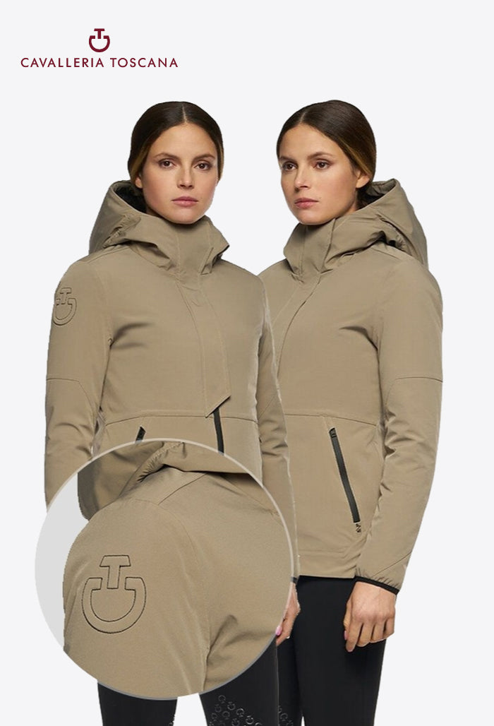 Cavalleria Toscana - Damen Performance Shell Jacke mit Kapuze und gestepptem Futter