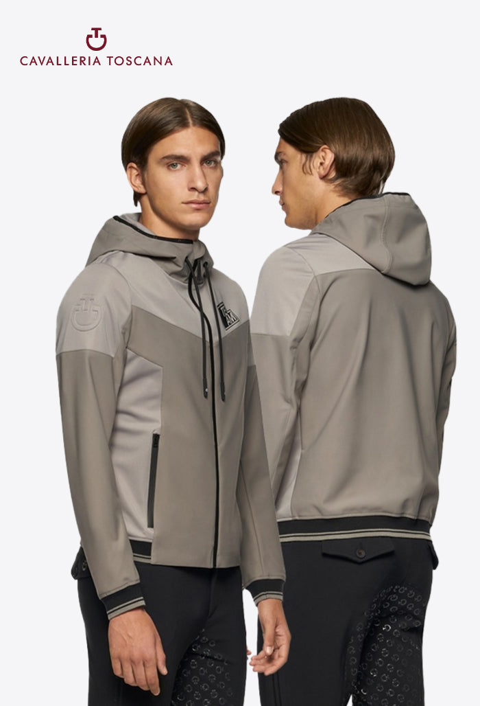 Cavalleria Toscana – Herren-Reitjacke CT Team Highlight Jersey Hooded Softshell Jacke