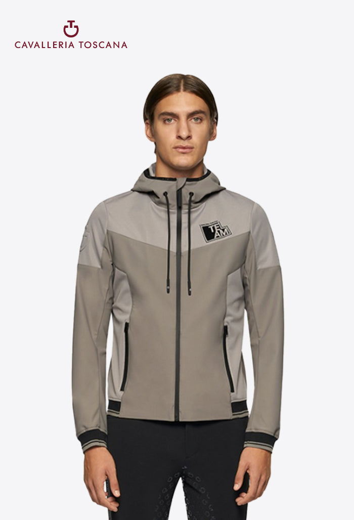 Cavalleria Toscana – Herren-Reitjacke CT Team Highlight Jersey Hooded Softshell Jacke