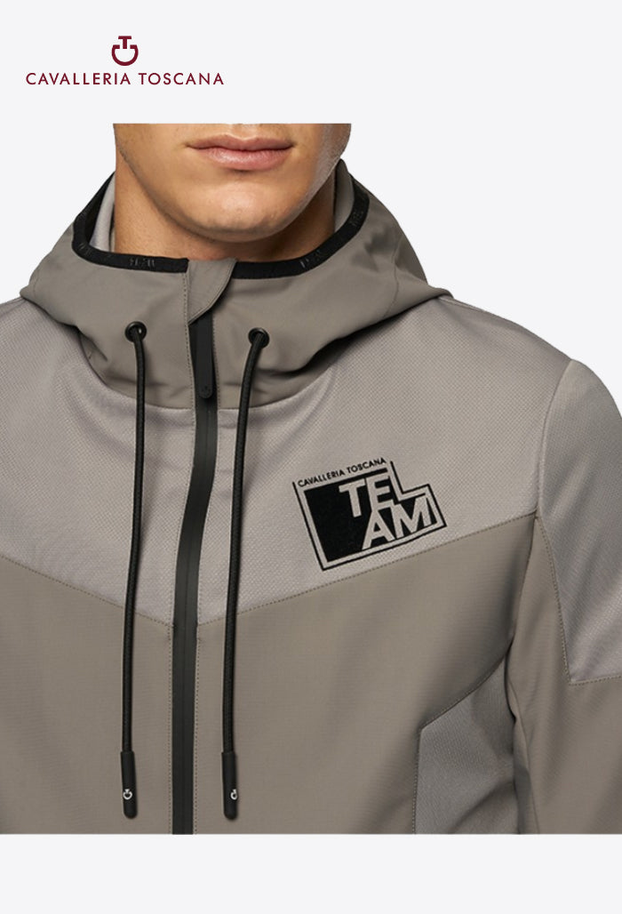 Cavalleria Toscana – Herren-Reitjacke CT Team Highlight Jersey Hooded Softshell Jacke