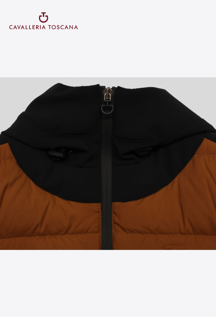 Cavalleria Toscana - Damen Weste, Gesteppte, matte Nylon-Kapuzen-Pufferweste mit Jersey-Einsatz