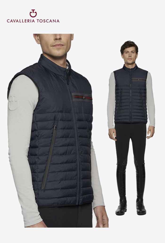Cavalleria Toscana - Men's Riding Vest Red Stripe Quilted