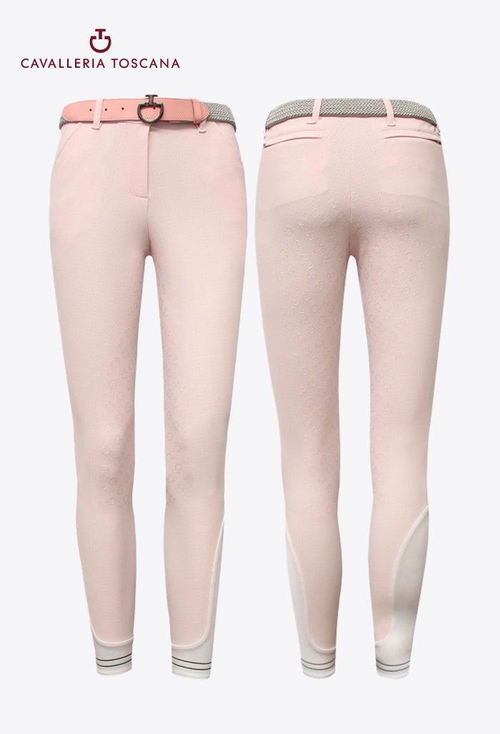 Cavalleria Toscana - Damen Reithose mit Vollbesatz, kariert perforiert
