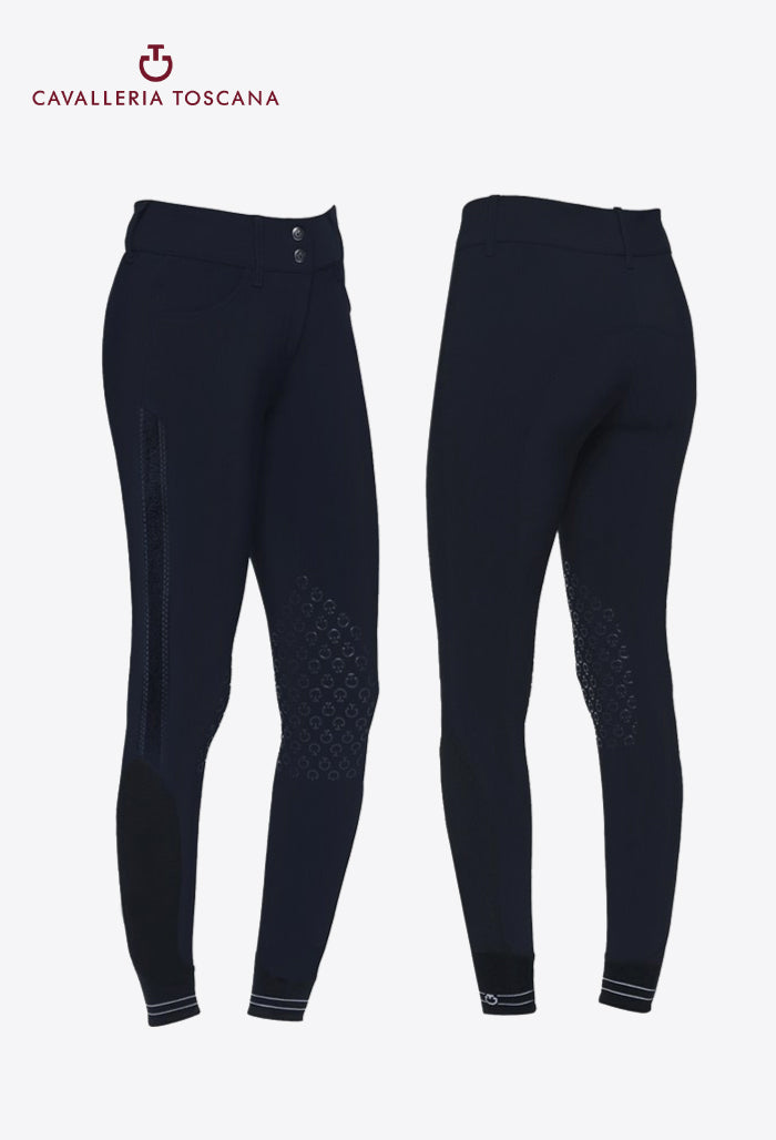 Cavalleria Toscana - Damen Reithose Kniebesatz Elegante Stickerei