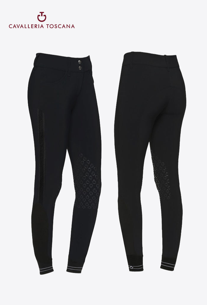 Cavalleria Toscana - Damen Reithose Kniebesatz Elegante Stickerei