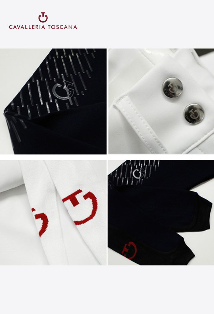 Cavalleria Toscana - Damen Reithose CT Team mit Vollbesatz und rotem Streifen