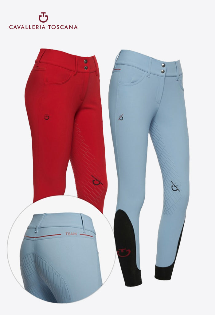 Cavalleria Toscana - Damen Reithose Vollbesatz CT Team Red Stripe