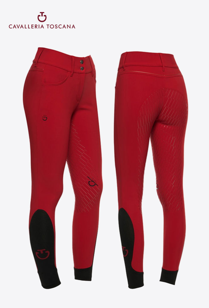 Cavalleria Toscana - Damen Reithose Vollbesatz CT Team Red Stripe