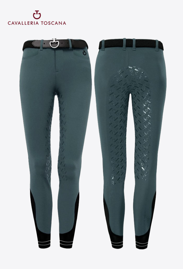 Cavalleria Toscana - Kinder Reithose Full Grip Piping Logo