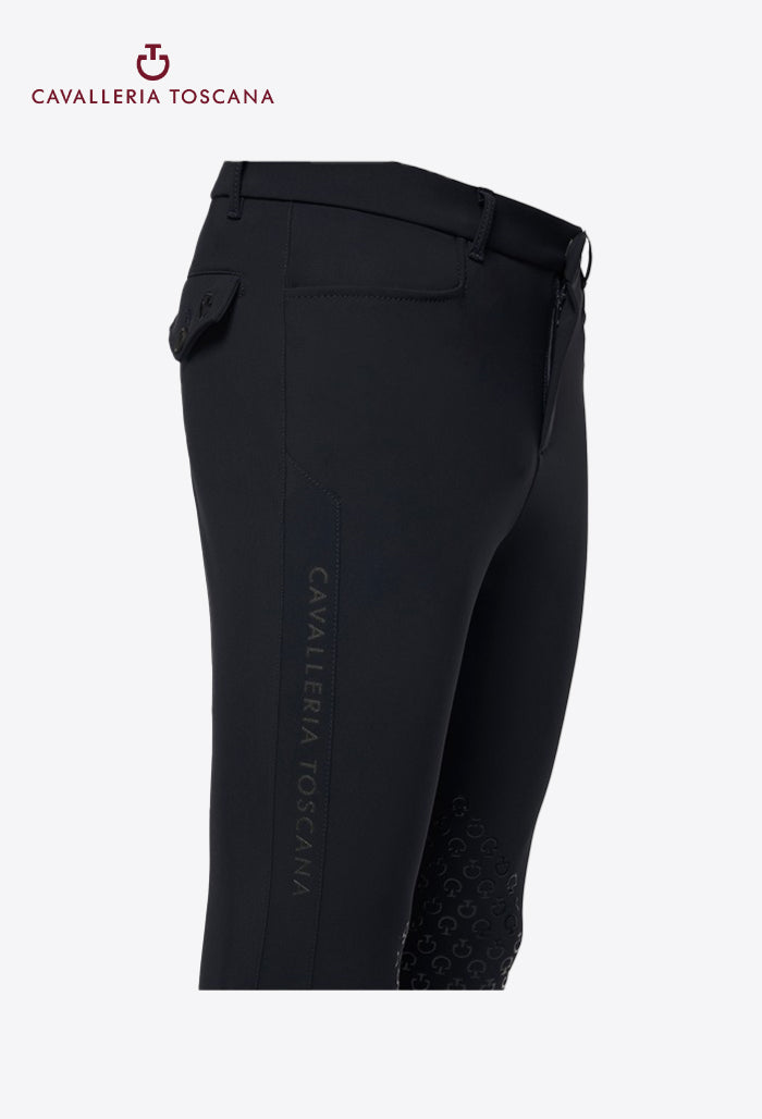 Cavalleria Toscana - Herren Reithose Kniebesatz Gummi CT Logo Streifen