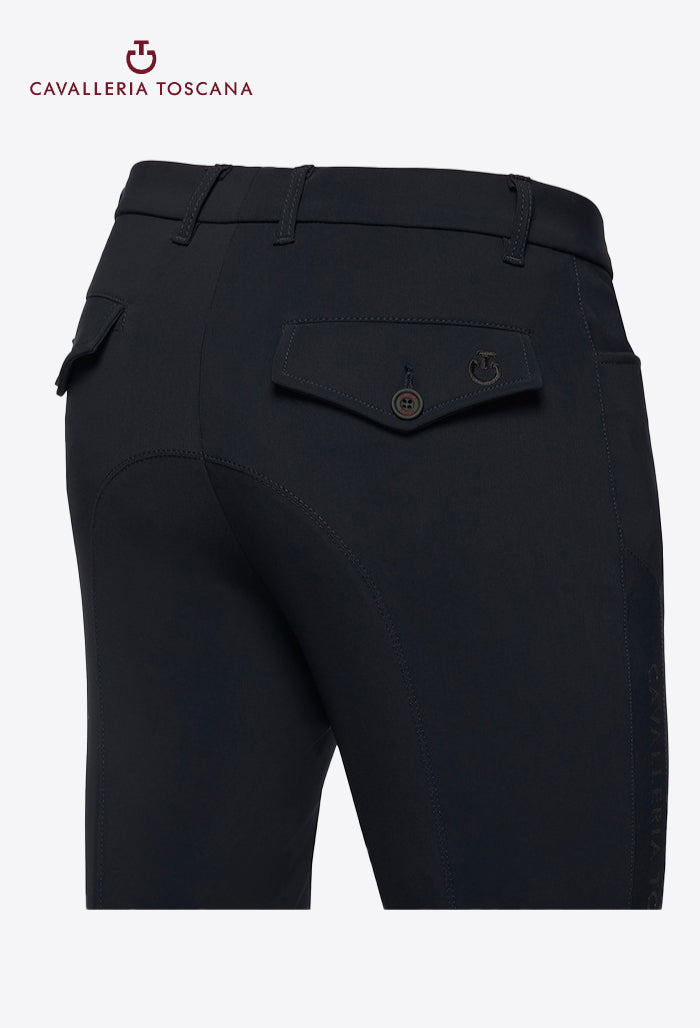 Cavalleria Toscana - Herren Reithose Kniebesatz Gummi CT Logo Streifen