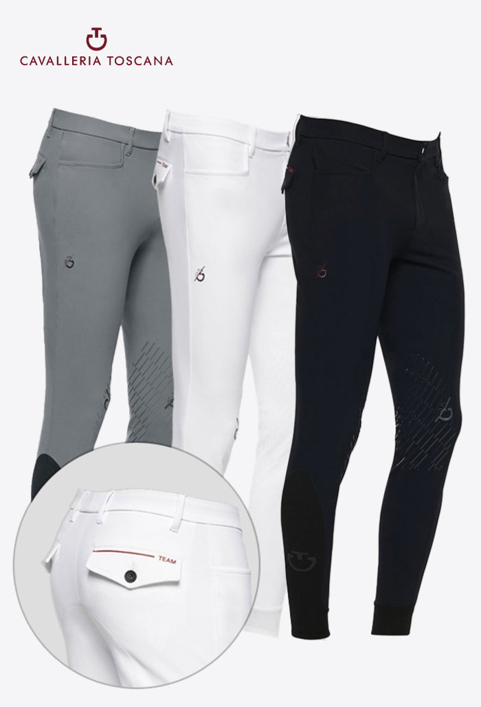 Cavalleria Toscana – Herren Kniebesatz Reithose CT Team Red Stripe