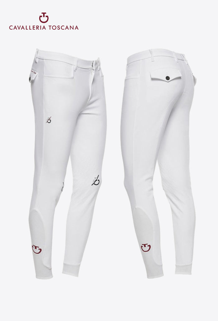 Cavalleria Toscana – Herren Kniebesatz Reithose CT Team Red Stripe