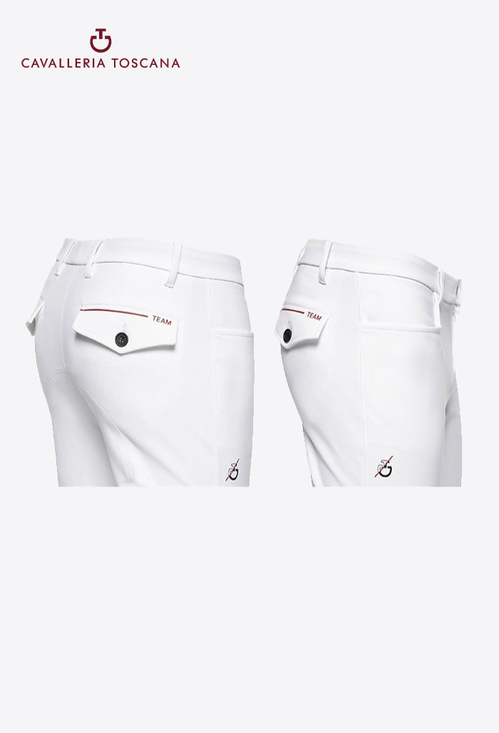 Cavalleria Toscana – Herren Kniebesatz Reithose CT Team Red Stripe