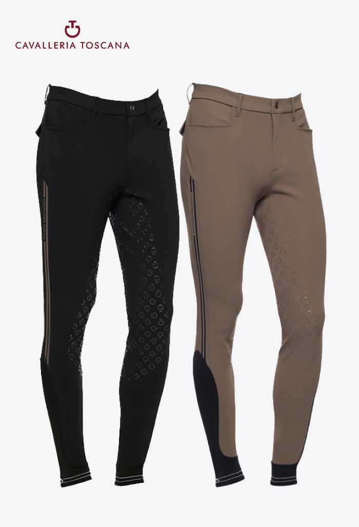 Cavalleria Toscana - Herren Vollbesatzreithose geprägtes Silikon