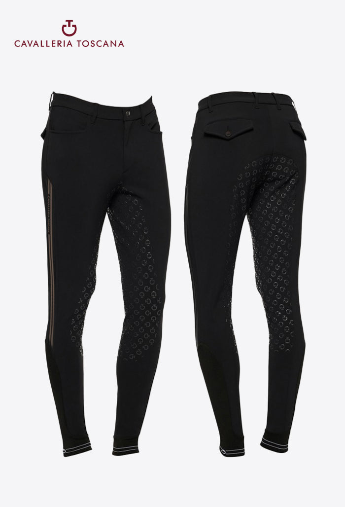 Cavalleria Toscana - Herren Vollbesatzreithose geprägtes Silikon