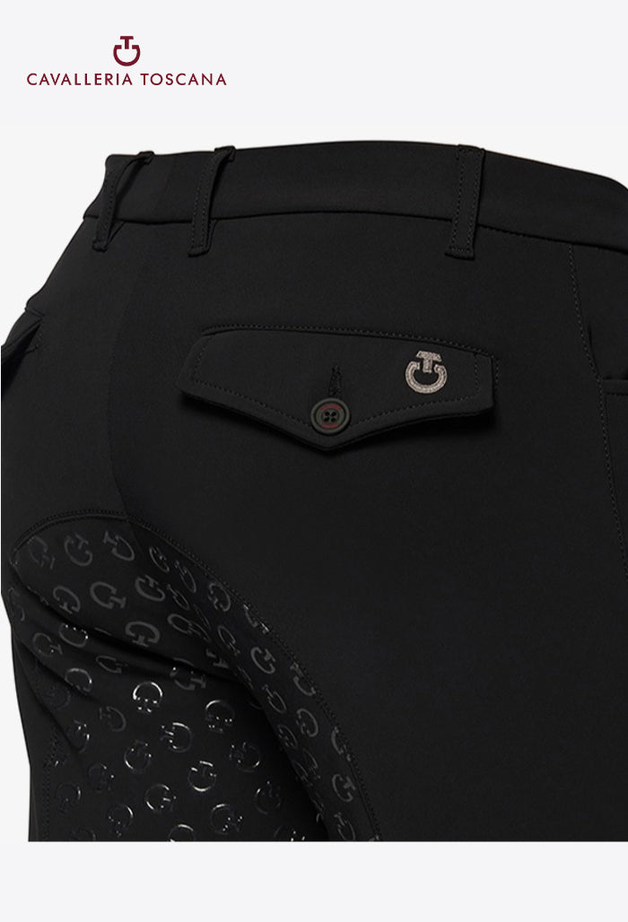 Cavalleria Toscana - Herren Vollbesatzreithose geprägtes Silikon